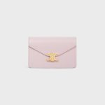 WALLET ON CHAIN MARGO IN SHINY CALFSKIN PASTEL PINK